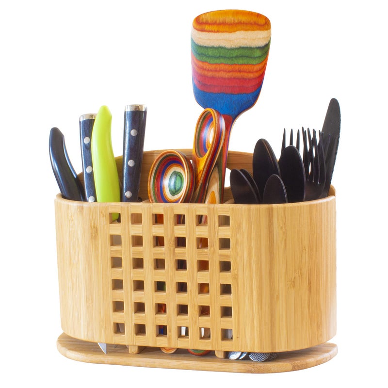 Totally Bamboo "Eco" Utensil, Flatware and Cutlery Drying Caddy for Totally Bamboo Eco Dish Drying Rack - Image 1